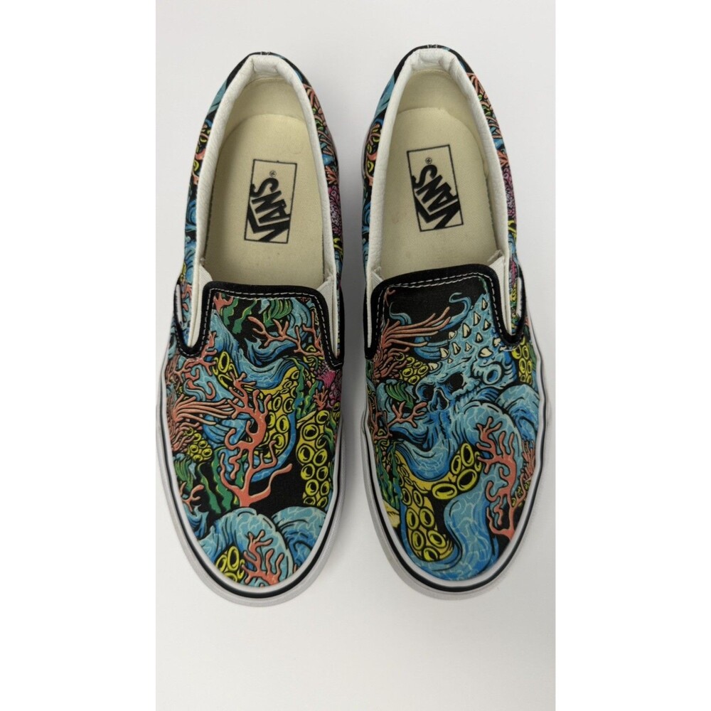 Vans Underwater Coral Octopus Slip On Shoes US Mens Size 8 Womens 9.5